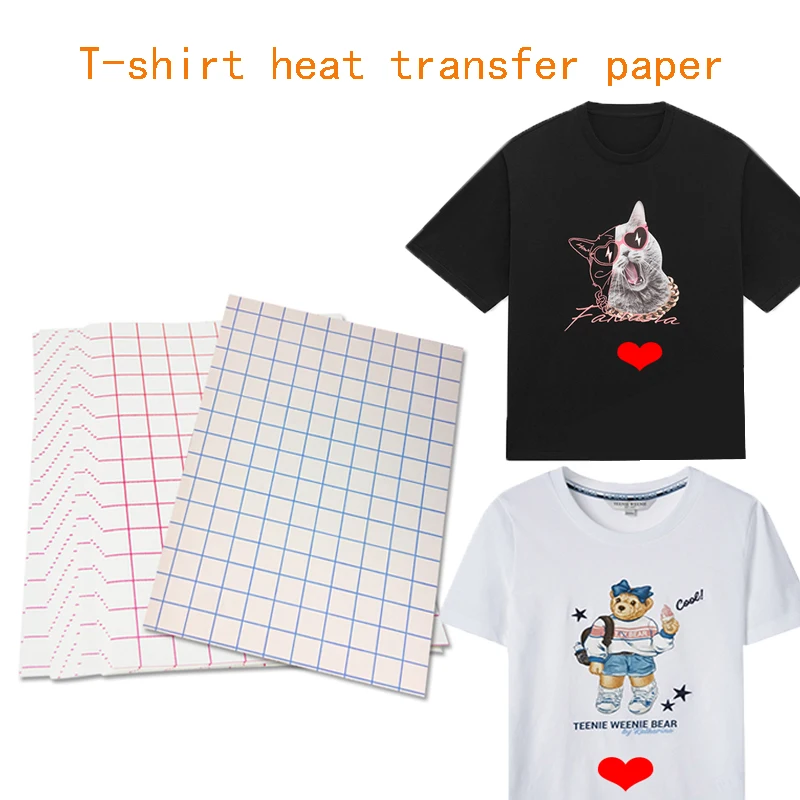 Papel de transferencia térmica de inyección de tinta, papel de transferencia térmica de ropa de algodón negro claro A4, usado para la transferencia de la oscuridad