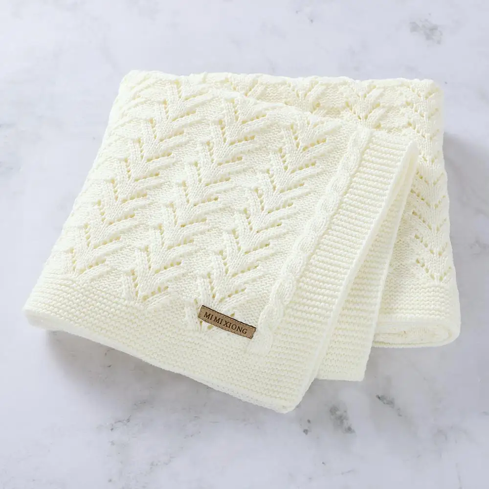 Baby Blankets Knitted Newborn Soft Infantil Bebes Muslin Swaddle Wrap 100*80cm Toddler Stroller Basket Sofa Bed Sleeping Blanket | Мать и