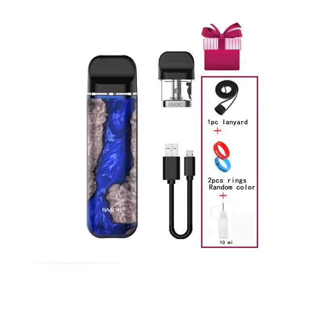 Smok Novo 2 pod Комплект новые цвета 25 Вт 2 мл картридж сетка 1.0ohm DC MTL 800 мАч батарея электронная сигарета - Цвет: Blue  wood