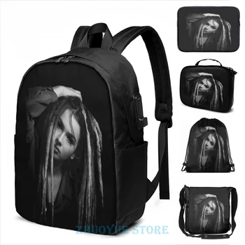 

Zhavia printed women funny Short Sleeve Casual tshirts USB Charge Backpack men School bags Women bag Travel laptop bag