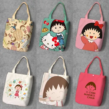 

Women Chi-bi Maruko Canvas Tote Large Capacity Ladies Shoulder Bag Reusable Shopping Bags Mochila Mujer Bolsas
