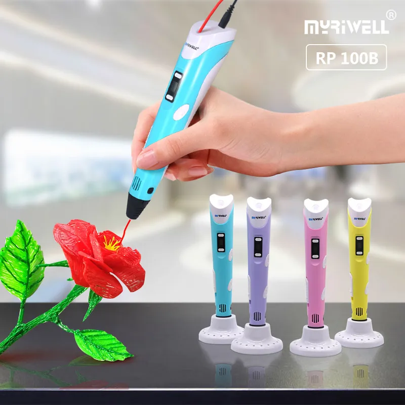 Myriwell 3D Pen LED Screen DIY 3D Printing Pen 100m ABS Filament Creative Toy Gift For Kids Design Drawing