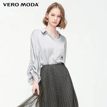 

Vero Moda Women's Loose Fit Batwing Sleeves Drawstring Turn-down Collar Shirt | 319131529