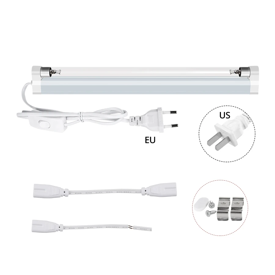 220 В 6 Вт 8 Вт UVC кварцевая ультрафиолетовая лампа T5 трубчатая лампа бактерицидная дезинфекция УФ-светильник стерилизация Deodor чистый воздух