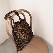 Женская Повседневная сумка с леопардовым принтом, сумка на одно плечо(из чистого хлопка, Большая вместительная сумка), сумка для путешествий и покупок