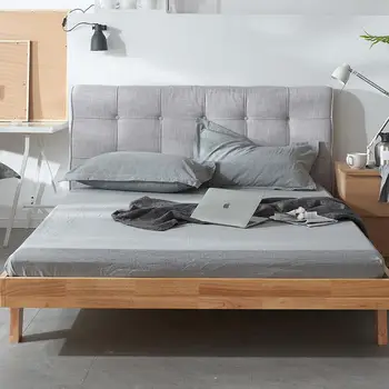 

Fitted Sheet bedsheet Washed Cotton Solid Color Japanese Style Mattress Cover Four Corners Elastic Band Bed Sheet King Full