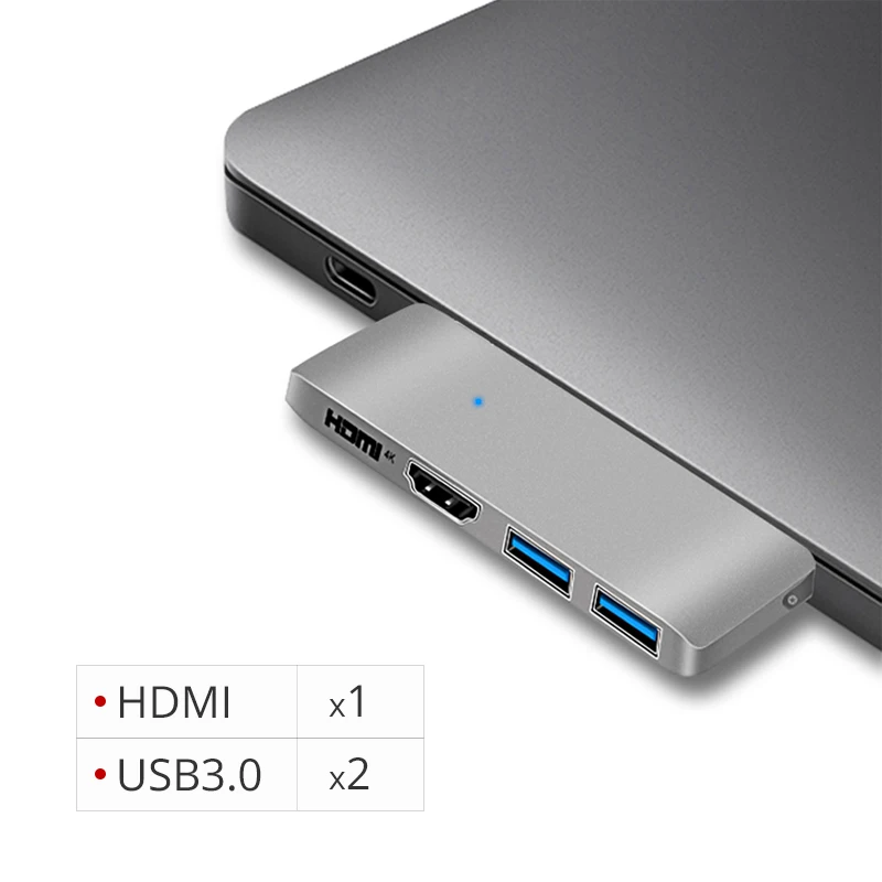 Snowkids ноутбук концентратор док-станция порт расширения Внешний USB Тип C к usb A адаптер питания SD TF для MacBook huawei samsung - Цвет: Silver HDMI 2USB
