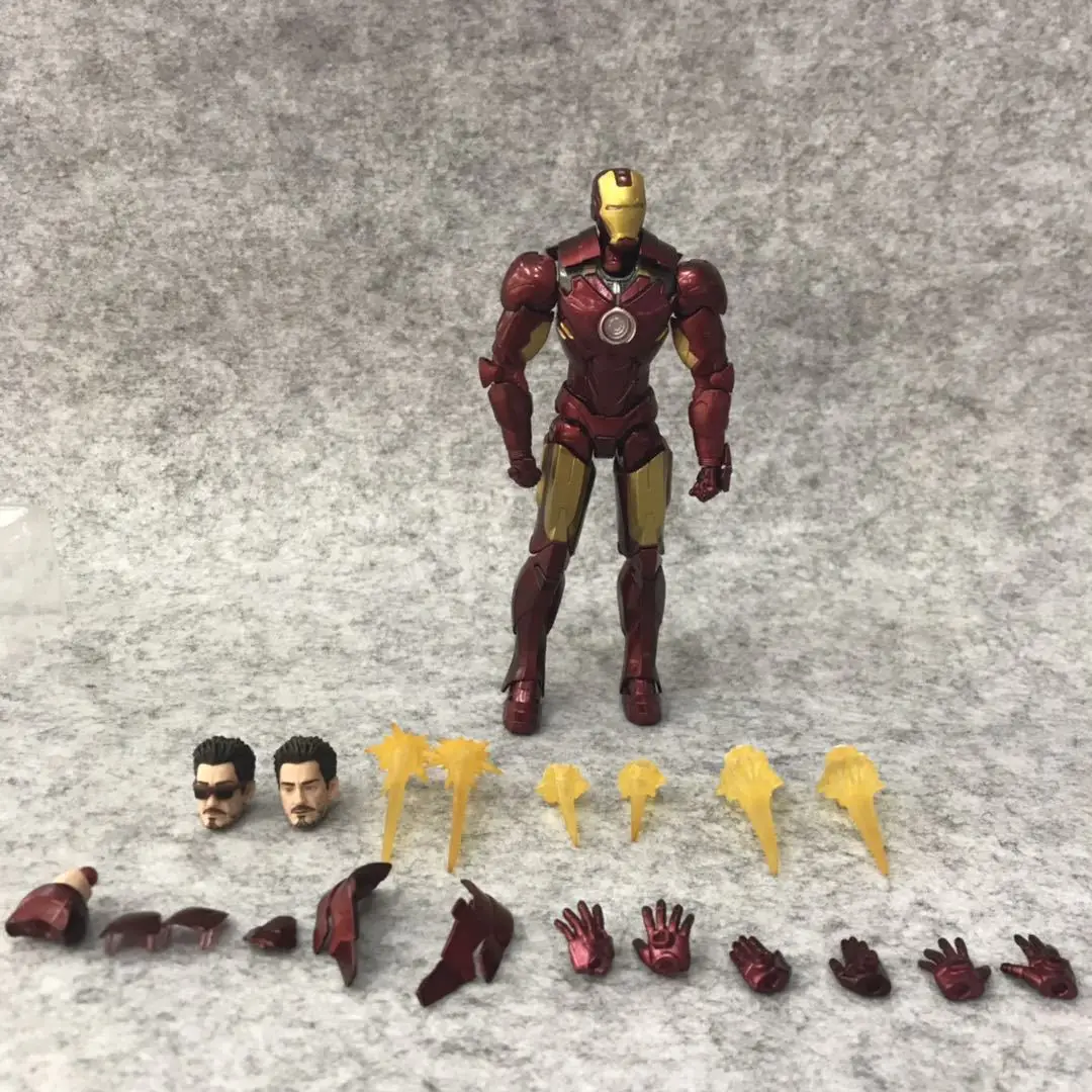 

Anime 1/8 Scale Painted Figure Iron Man MK4 Tony SHF Variant Action PVC Figure With Sofa Toy Brinquedos 16CM