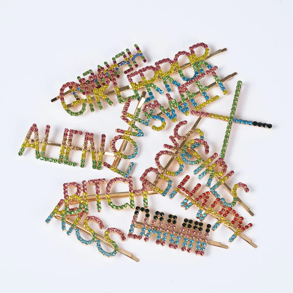 Женская красочная заколка для волос с кристаллами заколки для волос со стразами заколка для волос аксессуары для волос для девочек