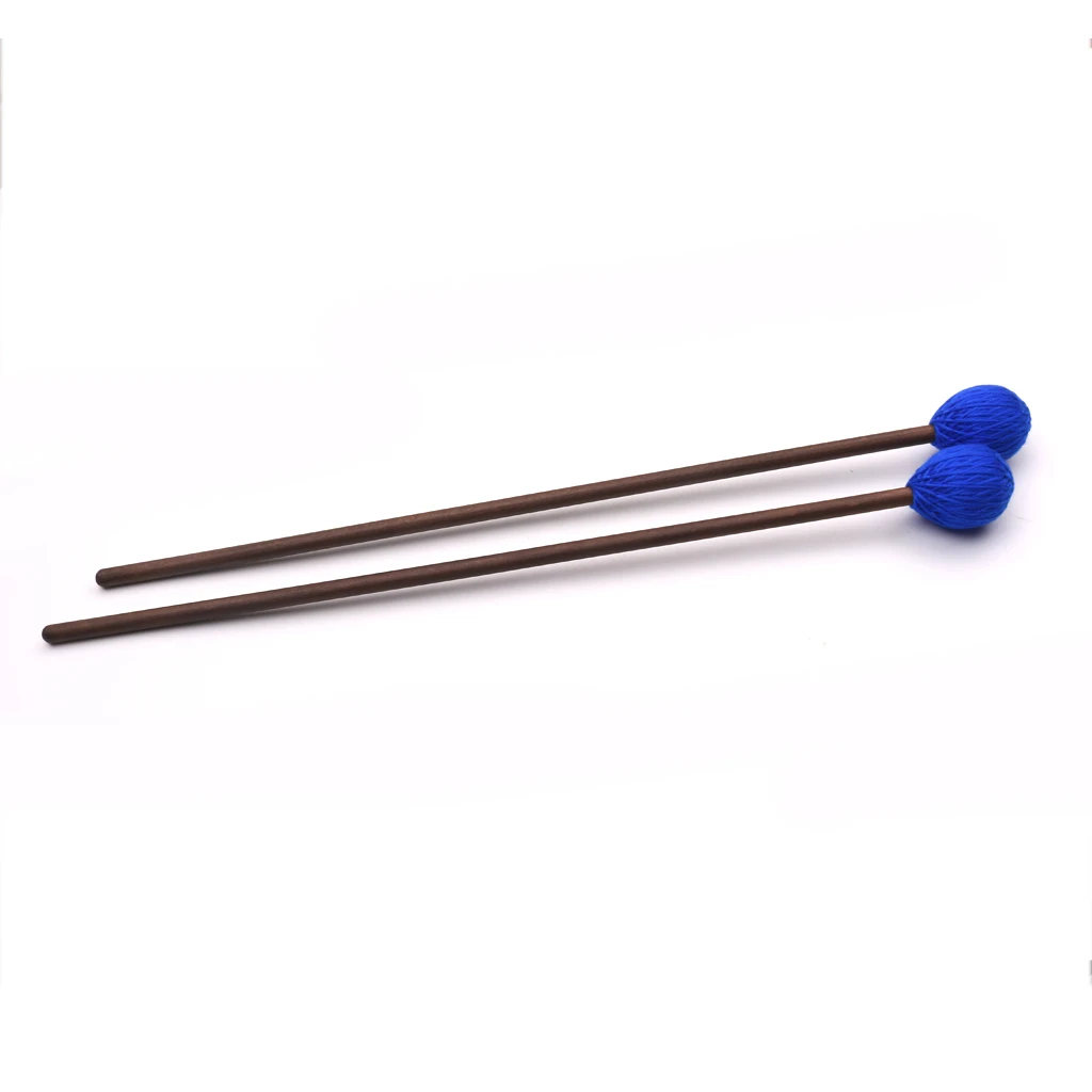 Высокое качество 1 пара средних твердых Marimba Mallets палочки венчики, Royalblue шерсть молоток голова музыкальный инструмент Аксессуары