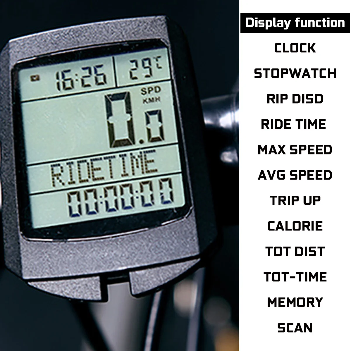 Luminous Bike Wireless Computer Rainproof Multifunction Riding Bicycle Odometer Cycling Speedometer Stopwatch Backlight