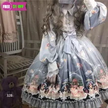 

Kawaii Lolita Style Dress Women Lace Maid Costume Dress Cute Japanese Costume Sweet Gothic Party Robe Renaissance Vestidos 2021