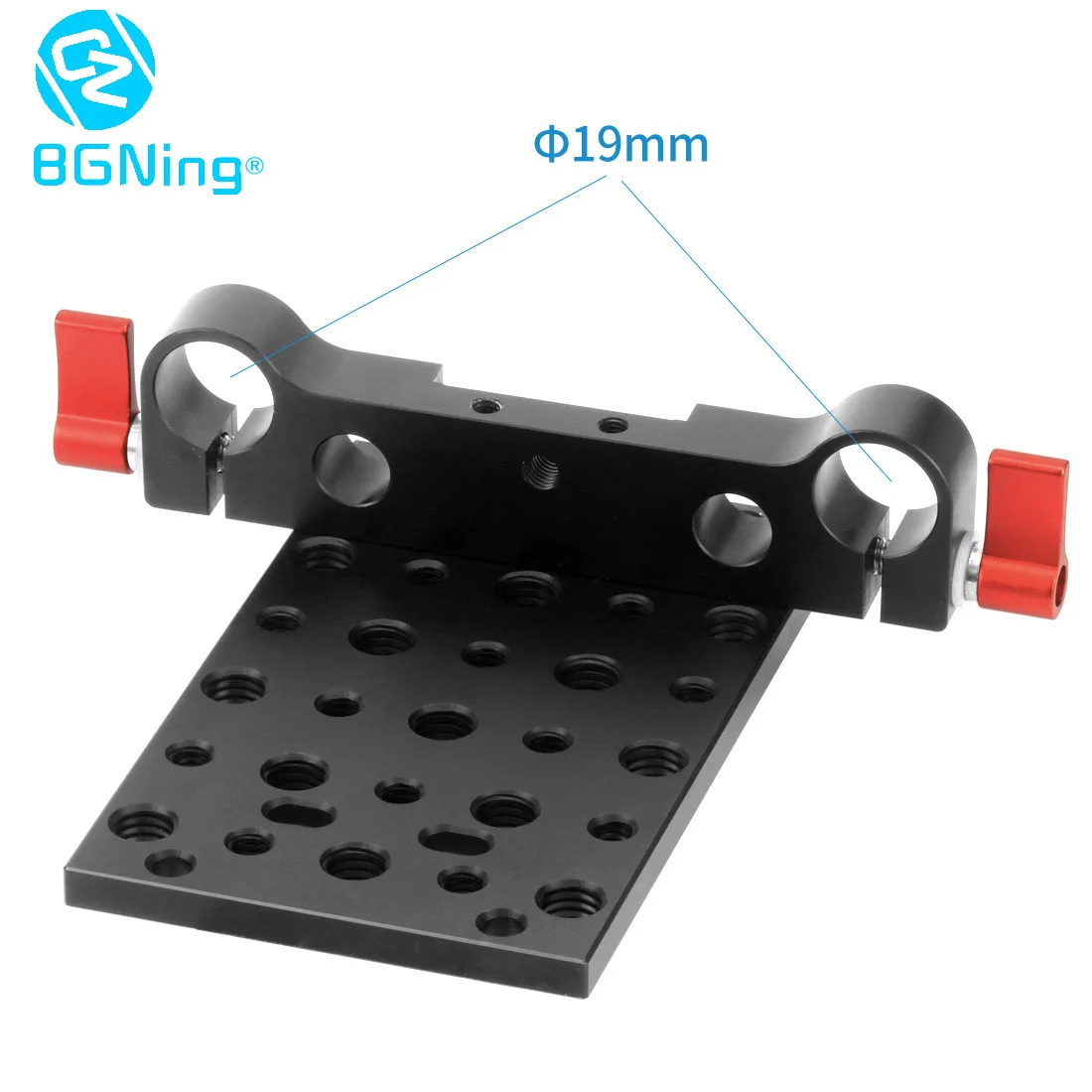 for 19mm Rod BGNing Штатив Монтажная пластина рельса для 19 мм кабелепровода монтажный интерфейс платы Держатель с 1/4 дюйма 3/8 дюйма отверстие для 5D2 DSLR Cam - Цвет: for 19mm Rod