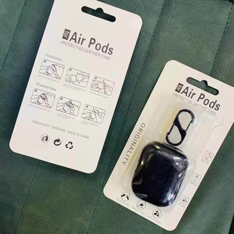50 шт. Роскошный кожаный чехол для Airpods Pro, чехол для зарядки, защитный чехол Airpods с 3 крючками, чехол для наушников, аксессуары, быстрая DHL