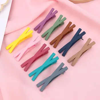 

2020 Korean Style Matte Candy Color Cross Hairgrip Ladies Summer Cute Barrettes Headwear Hair Styling Tool Accessories