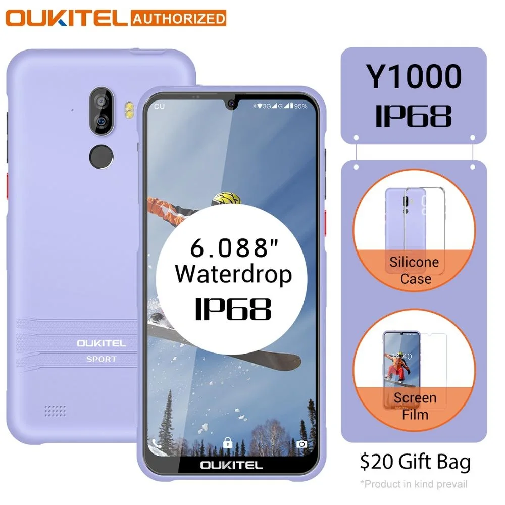 OUKITEL Y1000 Android 9,0 смартфон 6,0" 19,5: 9 MT6580P 2 Гб ОЗУ 32 Гб ПЗУ 3600 мАч отпечаток пальца мобильный телефон