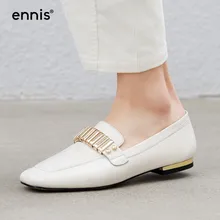 ENNIS/брендовые туфли-лодочки из натуральной кожи; женская повседневная обувь на плоской подошве; женская обувь на плоской подошве; цвет белый, черный; лоферы; дизайнерские; Новинка; сезон осень; C9117