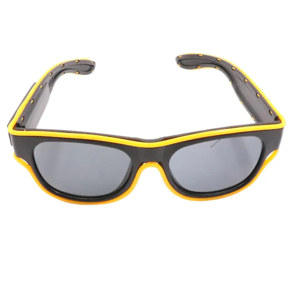 Yellow El Wire светодиодный Очки Мигающие неоновые светящиеся очки для вечеринки на Хэллоуин карнавал бар концертные места - Цвет: Yellow