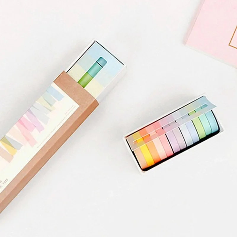 

1PC Twilight City and Paper Tape Manual DIY Macarone Decoration Series Hardcover 12 Color Adhesive Tape Cut School Supplies