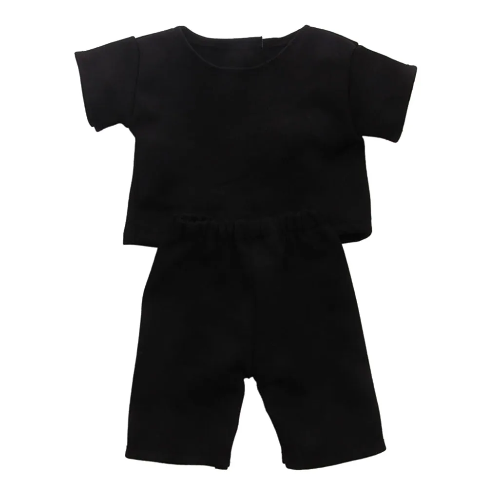 Black T-Shirt Top Pants Suit for 18 inch American Doll  Journey Dolls Casual Clothes