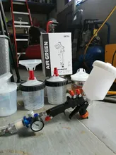 HVLP-pistola de aspersión por gravedad, 1,3mm, copa de 600CC, manual, con accesorios de PISTOLA DE PULVERIZACIÓN