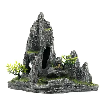 

1pc Ornament Creative Resin Artificial Beautiful Ornament Hill Landscape Mountain Decor Rockery For Aquarium Fish Tank