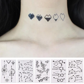 

5Pcs Small Sexy Black Cartoon Waterproof Temporary Tattoo Cute Animal Tattoo Sticker Women Body Art Waterproof Tatoo