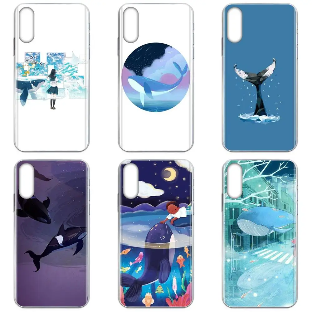 Cartoon Whales Fish For Huawei Honor Mate 7 7A 8 9 10 20 V8 V9 V10 V30 P40 G Lite Play Mini Pro P Smart Soft TPU Cases Capa | Мобильные
