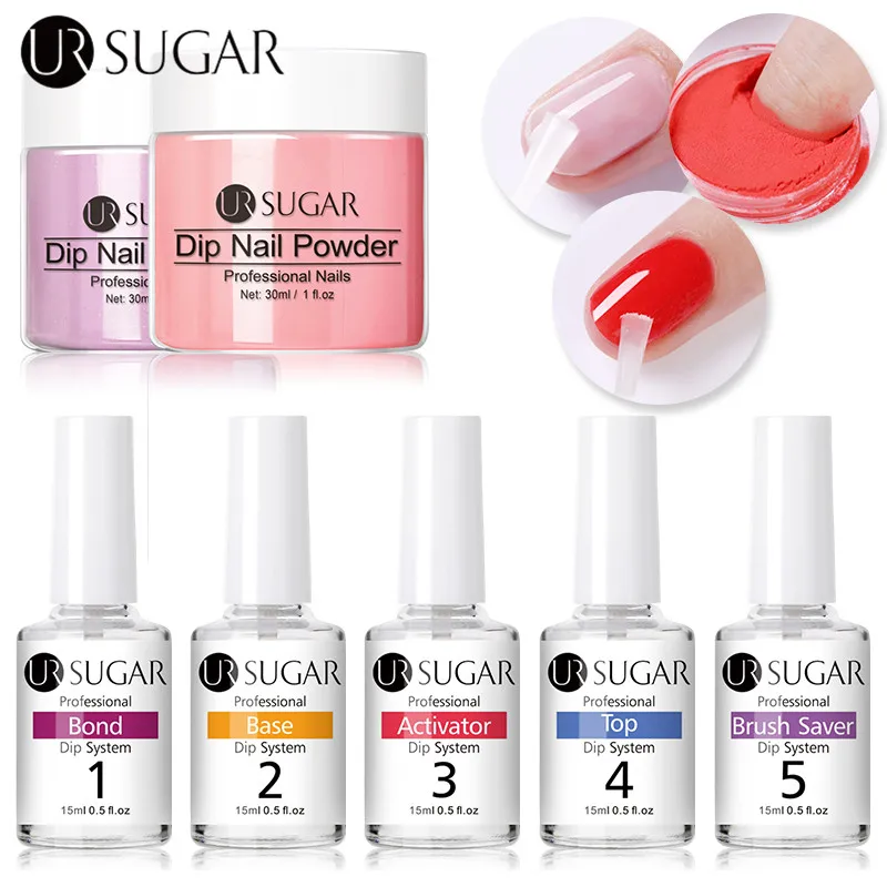 Сахарный порошок для ногтей UR SUGAR 5/15 мл жидкая система очистки инструменты