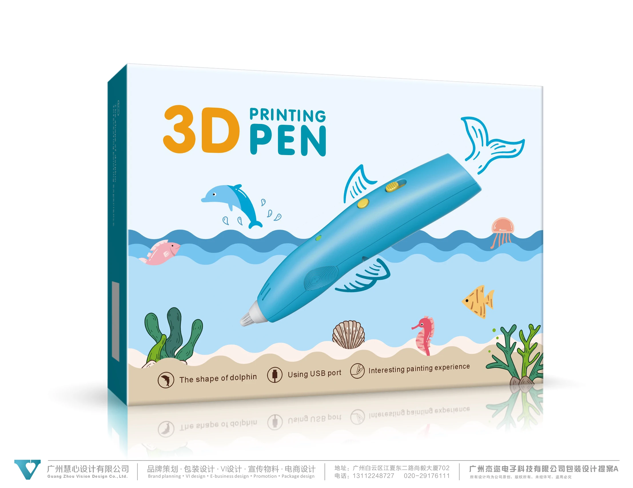 3D Stereo Painting Pen DIY 3-Color Crafting Doodle Drawing Art Printer For Designer Kids Gifts Educational Toys | Компьютеры и офис