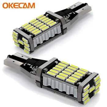 

2Pcs High Power Auto Bulb White DC 12V Car Reverse Back Light T15 W16W 45 SMD 4014 Turn Signal Lamp LED Canbus