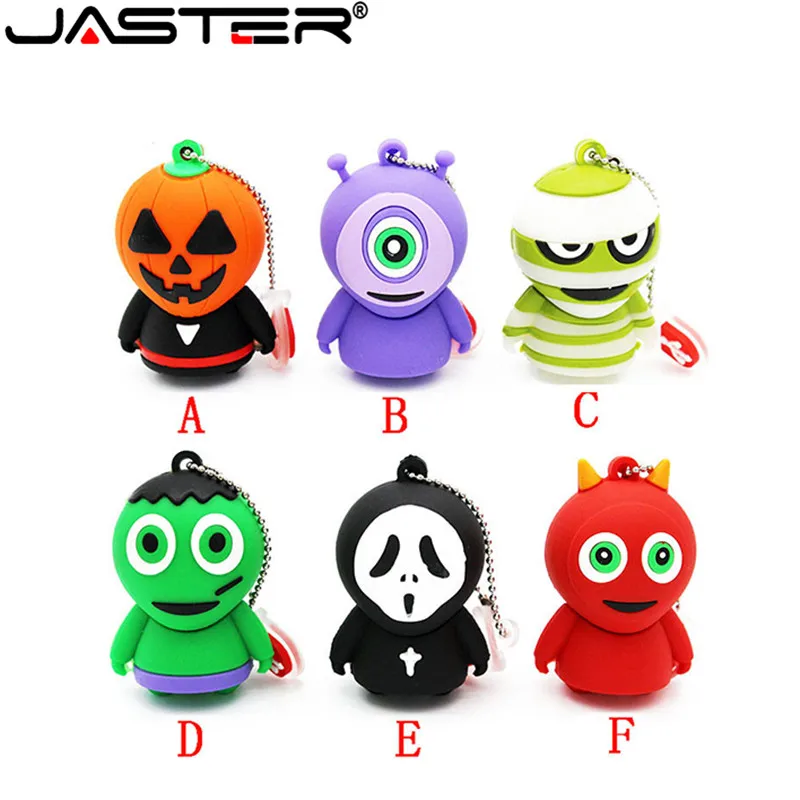 JASTER Ужасный Призрак USB флеш-накопитель мультфильм U диск карта памяти Флешка 4 ГБ 8 ГБ 16 ГБ 32 ГБ подарки на Хэллоуин