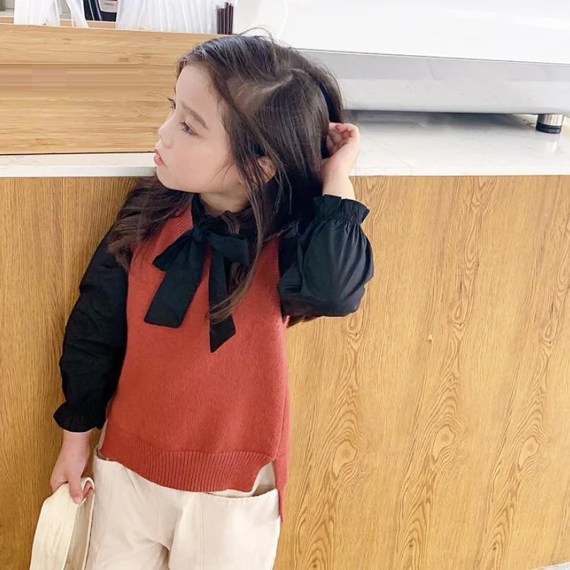 Весна-Осень 2020 жилет для малышей вязаные жилеты девочек Детский свитер без