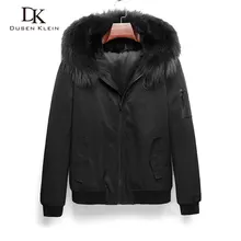 Мужская Меховая куртка с капюшоном зимние куртки с подкладкой из кроличьего меха теплая толстая верхняя одежда Новая черная короткая Большие размеры 1101