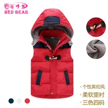 Bei duo bear/Брендовая детская одежда; сезон осень-зима; стиль; британский стиль; плотный теплый детский хлопковый жилет;