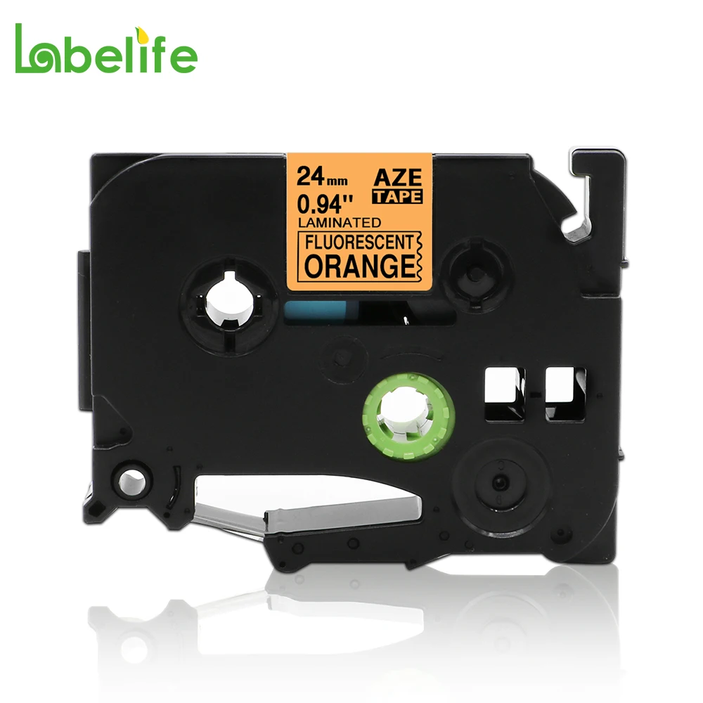 Labelife TZe-B51 TZe-C51 24mm Tape Fluorescent Orange/Yellow/Green Compatible for Brother P-touch label printer PT-D600 maker