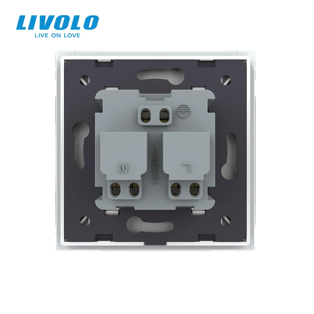 Настенная розетка Livolo белая стеклянная панель 100 ~ 250 В переменного тока 16 А без
