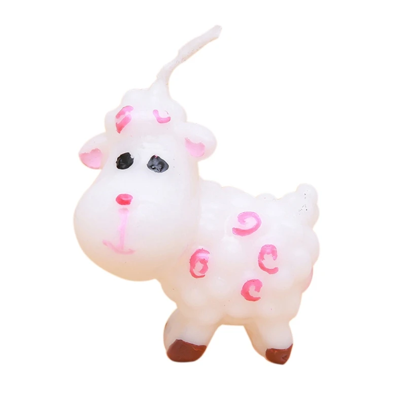 sheep Нежный милый 12 зодиакальной формы в виде животных Свеча мультфильм день рождения уникальная Бездымная свеча товары для дня рождения - Цвет: sheep