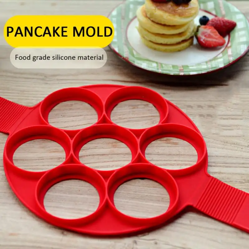 Nonstick Pancake Maker Mould Silicone Omelette Egg Ring Mold Tool Home Kitchen 