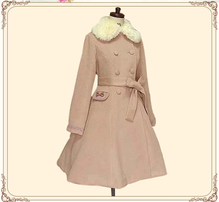 

2019 new Autumn and Winter Lolita princess aristocratic woolen Coat slimming Coat free shipping A