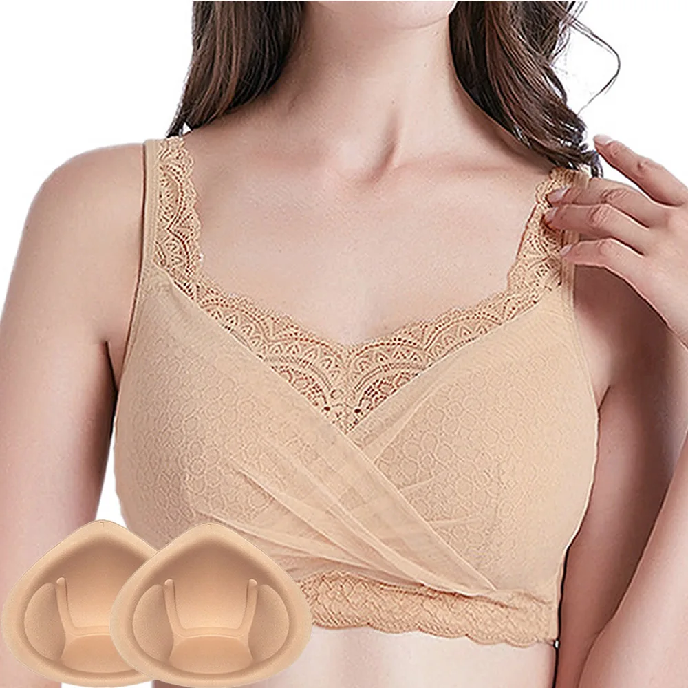 Mastectomy with 2-in-1 Silicone Breast Form Pocket Bra