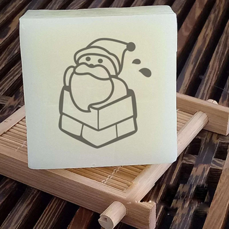 Happy Christmas Series Acrylic Soap Stamp, Handmade Soap Seal, Letters and Patterns, Transparent Chapters, Gift