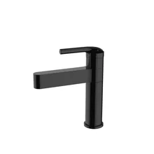 New copper hot and cold single swing black basin faucet