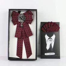 Британский мужской женский ленточный галстук-бабочка, носовой цветок, карманный квадратный свадебный галстук для рубашки, пальто, сплав, стразы носовые платки с бантиком