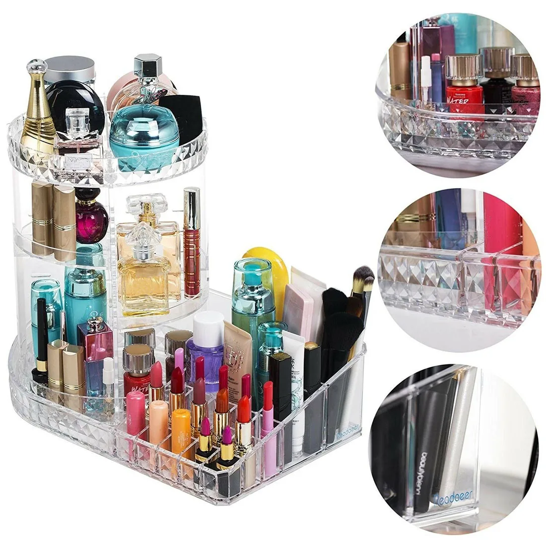 AU Makeup Shelf Cosmetic Rack Holder 360 Degree Rotating Organizer Storage Case