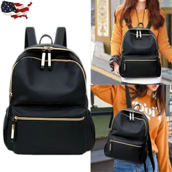 

New Fashion Women Girl Solid Backpack Travel Black Oxford Cloth Lady Shoulder Bag Wild Rucksack Backpacks