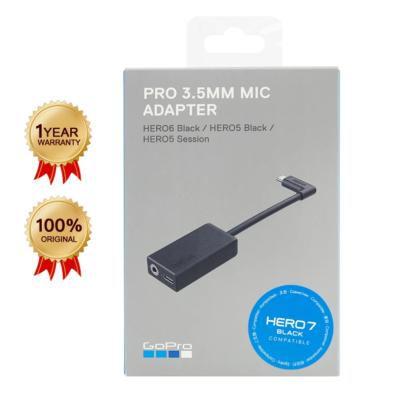 Original 3.5mm Gopro Mic Adapter For Gopro Hero 10 9 8 Hero 7 6 Hero 5