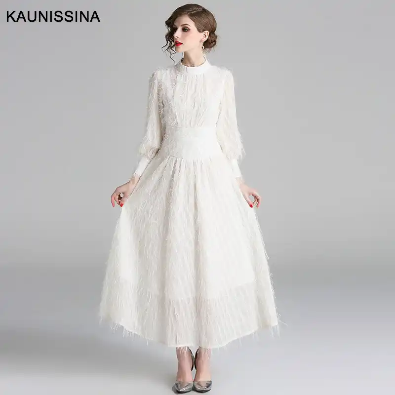 white dinner gown