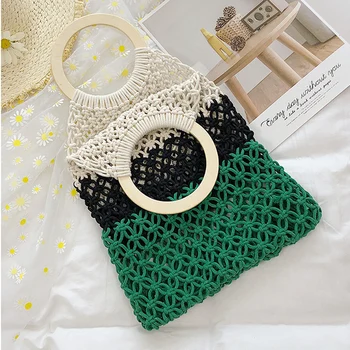 

DORANMI New Beach Bag Straw Weave Handbag 2020 Women's Bags Summer Hollow Out Totes Female Round Top-handle Bags Bolsos BG734