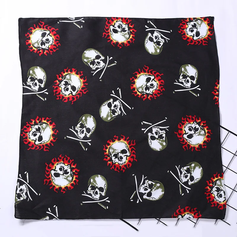 mens scarf for summer Fashion Hip Hop 100% Cotton Skull Bandana Square Scarf Black Red Paisley Bicycle Headband Printed For Women/Men/Boys/Girls best scarves for men Scarves